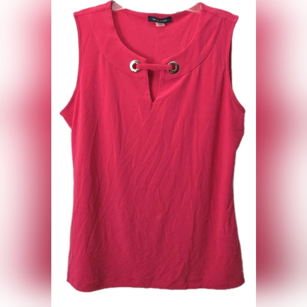 Tommy Hilfiger Fuchsia Tank Top with Grommet Detail - Size M